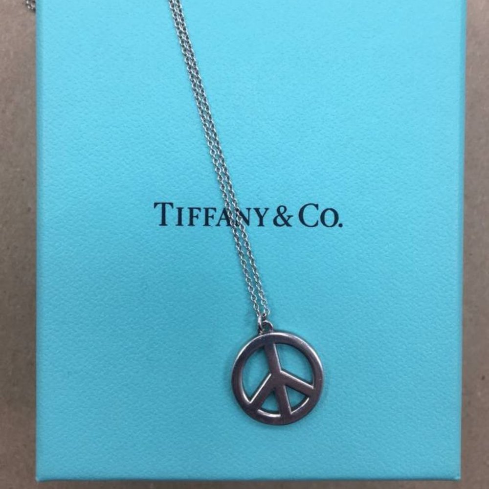 Tiffany Sterling Silver Peace Necklace